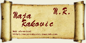 Maja Raković vizit kartica